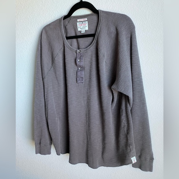 Lucky Brand Lived In Thermal Henley Shirt Men’s Extra Large XL Gray Cotton - Picture 2 of 9